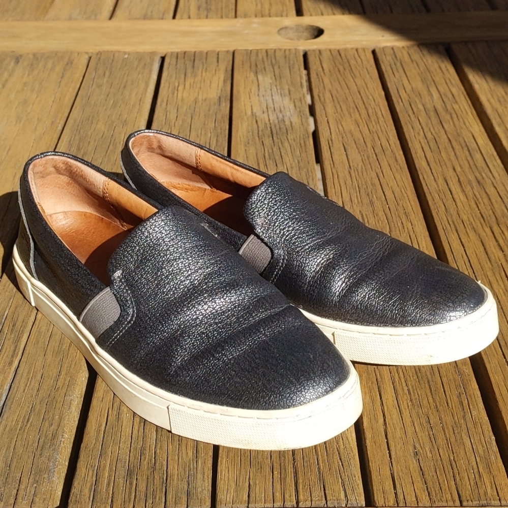 Frye leather low top slip ons